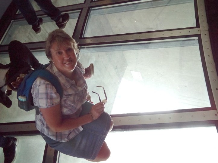 Glass floor above the city.
