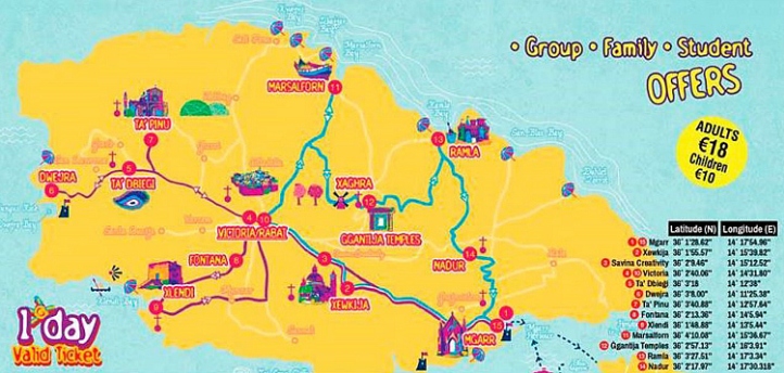 Gozo Bus Map