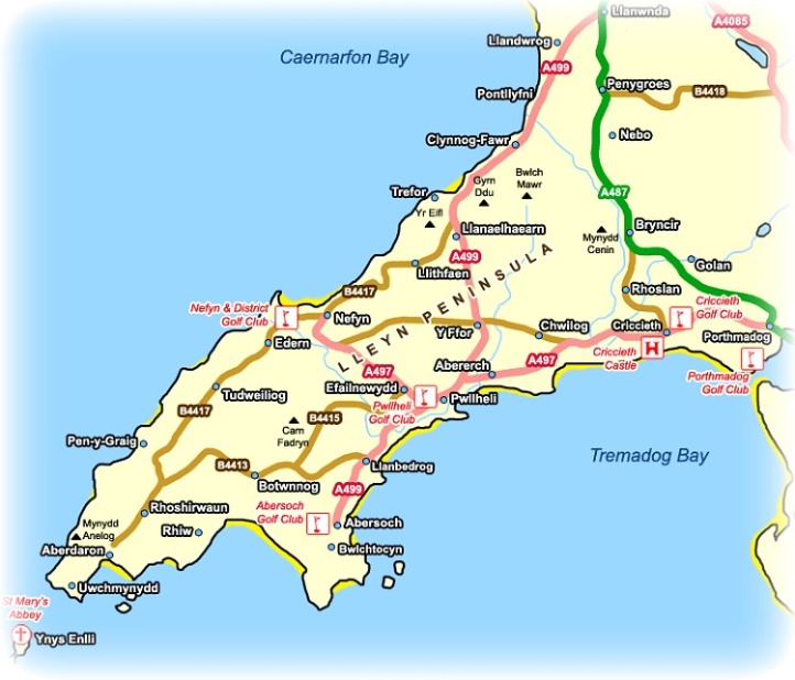 Llyn Peninsula Wales Map